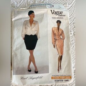 Vogue, Paris Original Karl Langerfeld Size 12 Jacket And Skirt